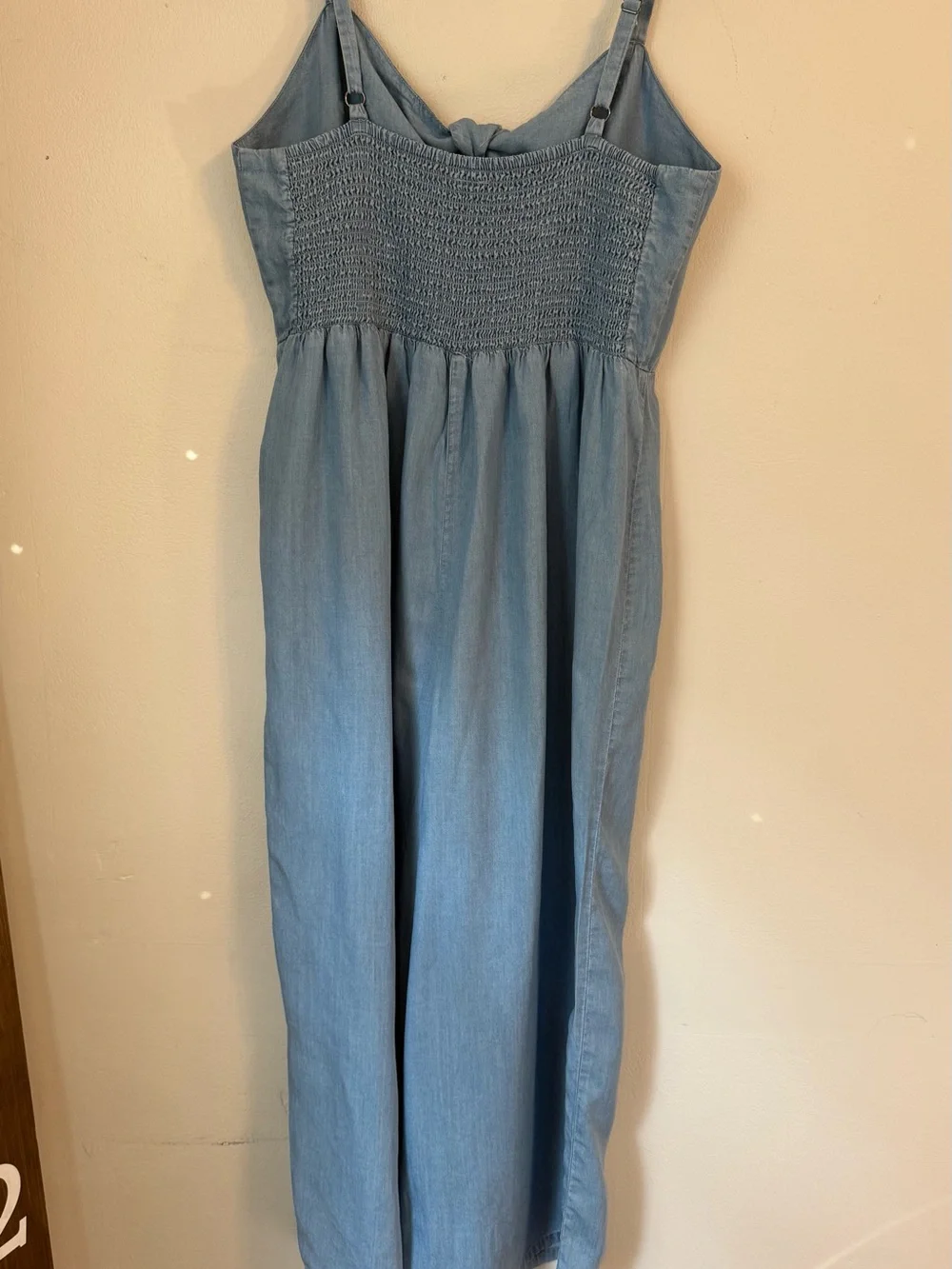 Chambray Cropped Wide Leg Jumpsuit | Blue Tie Front | Sleeveless | Summer Outfit